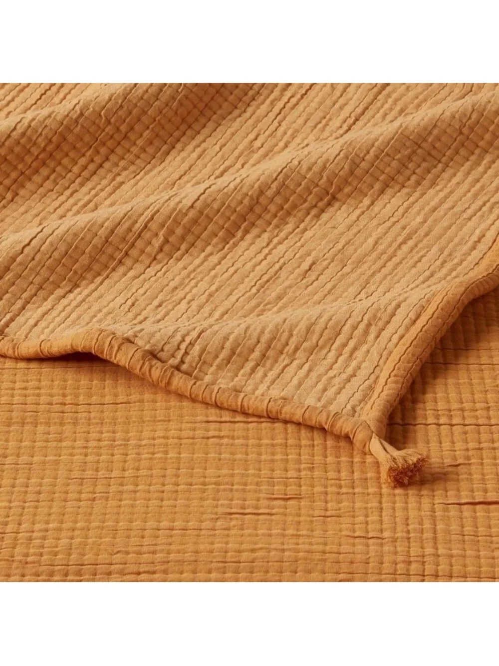 Threshold King Cotton Double Cloth Quilt - Mustard